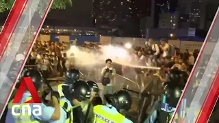 Hong Kong police arrest 19 after demonstration against extradition bill turns violent