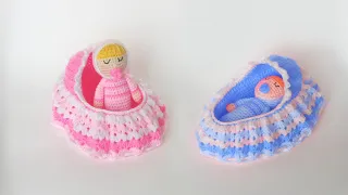 🌸How to crochet a toy cradle / Amigurumi bed