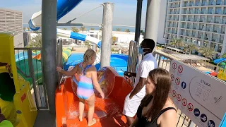 Straight Red Stuka Water Slide at Riu Dubai