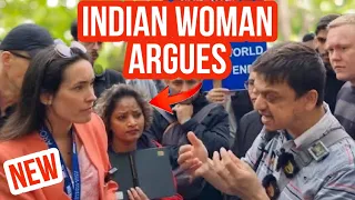 Indian Woman argues with Muslim! Mansur Vs Indian Christian | Speakers corner | Hyde Park