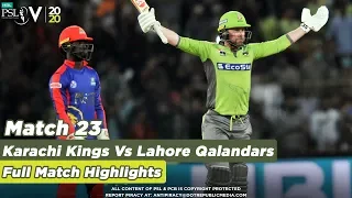 Lahore Qalandars Vs Karachi Kings | Full Match Highlights | Match 23 | HBL PSL 5 | 2020|MB2