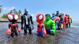 AVENGERS SUPERHERO STORY, TEAM MARVEL'S SPIDER-MAN 2 VS VEMON, CAPTAIN AMERICA VS IRON MAN, AQUAMAN