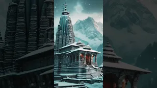 A Beautiful Temple With snowfall - No Copyright