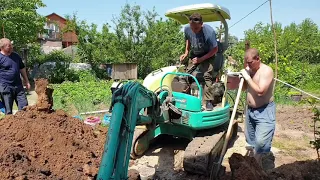 Земельные работы с помощью Японского Миниэкскаватора.