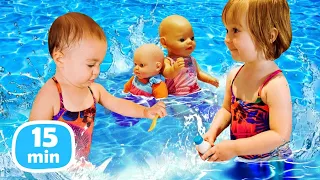 ¡La sirenita esta atrapada y hay que salvarla! Como mamá. Juegos de piscina para niños.