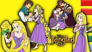 Speed Coloring  |  Coloring Tangled Disney Princess Rapunzel , Flynn & Pascal