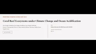 Coral Reef Ecosystems under Climate Change and Ocean Acidification | RTCL.TV