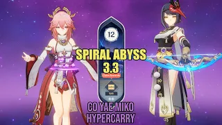 C0 Yae Miko Hypercarry - Spiral Abyss 3.3 - Floor 12