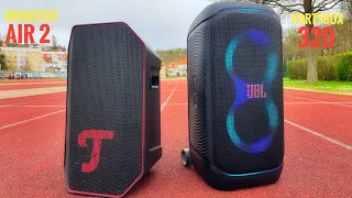 Teufel ROCKSTER AIR 2 VS. JBL PARTYBOX STAGE 320 SOUND TEST !!! KICKBASS VS. DEEP BASS !!!