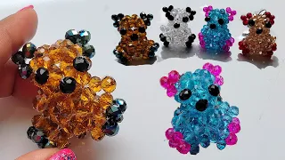 Beaded Teddy bear | crystal beaded teddy keychain | Beads craft | beaded animals