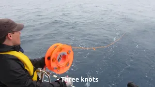 Measuring boat speed with actual knots (a chip log)
