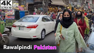 🇵🇰 RAWALPINDI PAKISTAN 2023, WALKING TOUR, RAWALPINDI CITY WALK, PAKISTAN MARKET, 4K60FPS