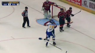 Corbin Baldwin vs Danick Gauthier EIHL fight 14-10-18