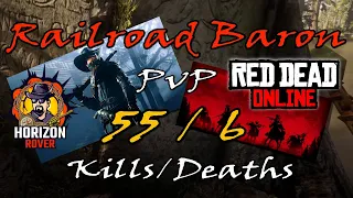 RDR2 Online PVP - 55/6 KD and Solo Win in Railroad Baron - Red Dead Online PVP on PS5