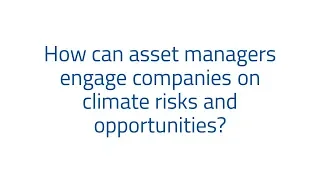 How can asset managers engage companies on climate risks and opportunities?