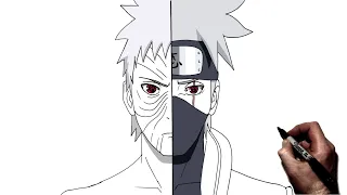 How To Draw Kakashi/Obito | Step By Step | Naruto