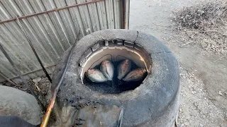 Рыбы приготовленной в тандыре, самый необычный рецепт от Узбеков. Fish cooked in tandoor Uzbekistan