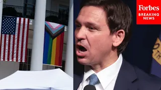 JUST IN: DeSantis Reacts Angrily To Biden Hanging Pride Flag At White House