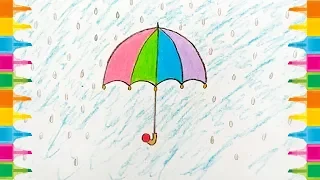 How to Draw A Umbrella for Kid very easy step by step