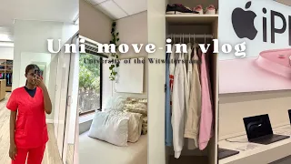 Uni Move-in Vlog| Wits University, New res, Room tour, fitting scrubs, buying groceries etc…