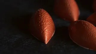 Chocolate bonbon drops technique with steam