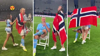 Erling Haaland & his girlfriend Lovely moment in Champions League Final!!😍🇳🇴💙