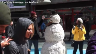 Scary Snowman Prank Funny Girls Freak out Prank compilation