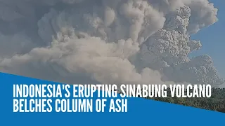 Indonesia's erupting Sinabung volcano belches column of ash