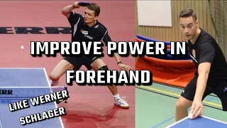 IMPROVE power in FOREHAND LIKE WERNER SCHLAGER | table tennis technique | advanced level tutorial