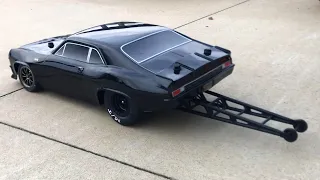 FIRST TEST of My 1969 Chevy Nova SS Traxxas Slash 2wd DRAG CAR with HIGH SPEED GEARING (26t Pinion)