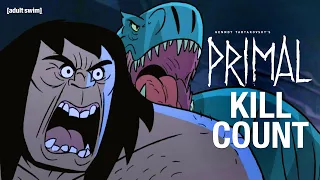 Spear and Fang: Kill Count | Genndy Tartakovsky's Primal | adult swim