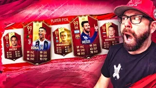 OMG I PACK 99 MESSI and 99 RONALDO IN THE SAME FUT CHAMPIONS REWARDS! FIFA 19 Ultimate Team TOTS Red