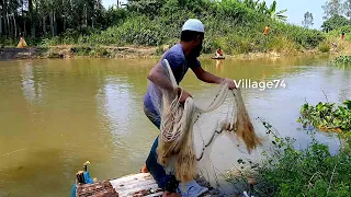 Best Net Fishing।Traditional Cast Net Fishing with Beautiful Natural। Net fishing in village River