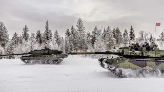 Presentasjon av koreanske Hyundai Rotem K2 Black Panther og tyske Leopard 2A7.