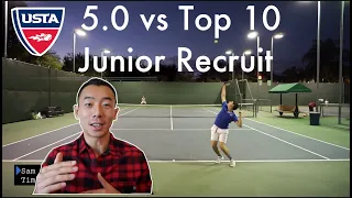 USTA 5.0 vs Top 10 Junior in USA Tennis Highlights HD | Tim vs Sam | UTR 9 vs UTR 12