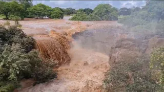 Sensacional Cachoeira de Missão Velha Rio Salgado com grande Cheia hoje 27/03/2023