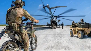 US Marines Tactical Team Boarding Massive CH-53 Helicopter