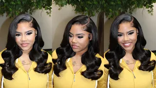 BEGINNER FRIENDLY WIG💛 | ULTIMATE LACE MELT+SIDE PART WIG INSTALL | ALIPEARL HAIR