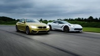 2015 BMW M4 vs. 2014 Chevrolet Corvette Stingray | AROUND THE TRACK