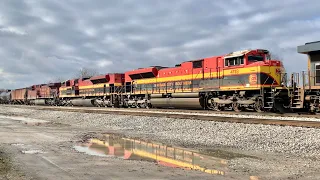 Road Rage Caused By Long Train As Car Honks At Long Train!  Kansas City Southern & Heritage Units!