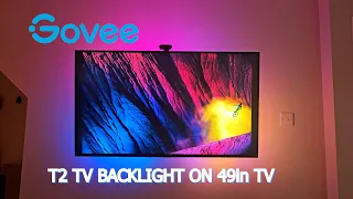 Govee T2 TV Backlight on Smaller 49 Inch TV and Auto Power On/Off Setup