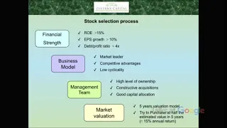 Stock Selection process of big shots The Art of Investing | François Rochon | Talks at Google