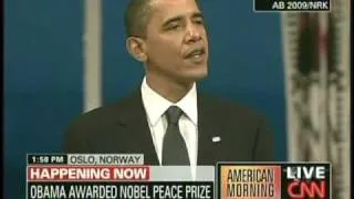 President Obama Nobel Peace Prize Speech Oslo Norway (December 10, 2009) [2/4]