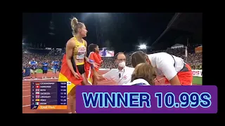 Gina Luckenkemper won 100m final for women, European Championships Munich 2022.