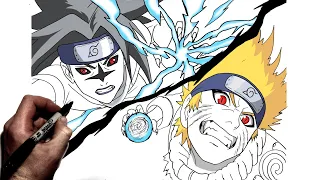 How To Draw Naruto vs Sasuke | Step By Step | Naruto