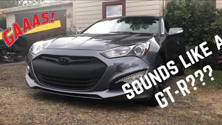 2016 Genesis Coupe 3.8 muffler delete - Sounds like GT-R???