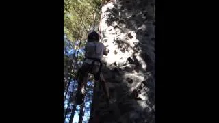 Peden Repelling While Rock Climbing