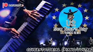 U2 - New Year's Day (Guitar/Piano Cover + Tutorial) Live From Berlin Free Backing Track Line 6 Helix