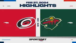 NHL Highlights | Hurricanes vs. Wild - February 27, 2024