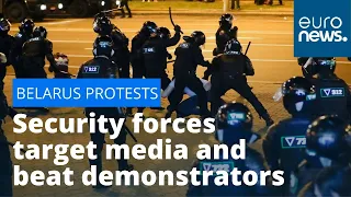 Belarus protests: Security forces target media and beat demonstrators amid vote anger